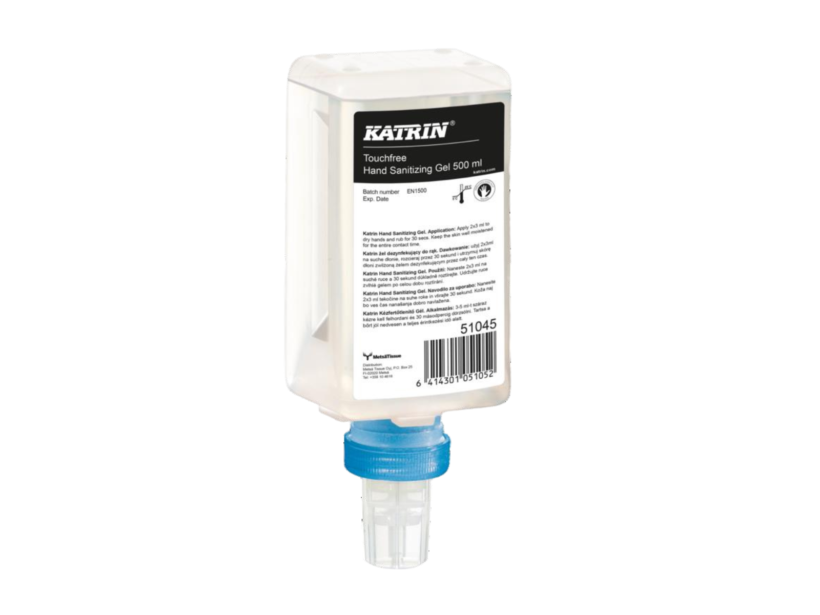 Żel do dezynfekcji KATRIN 51045 TOUCHFREE Karton 12x 500ml